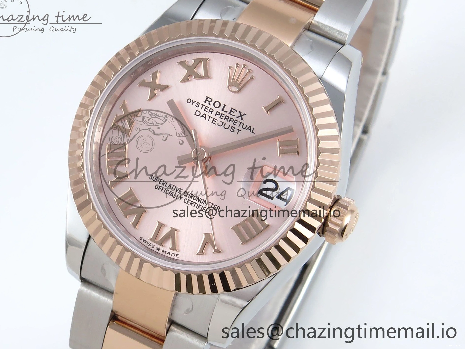 0117 Packable DateJust 31 278271 ARF 1:1 Best Edition 904L Steel RG Roman Dial on SS RG Oyster Bracelet ETA 524